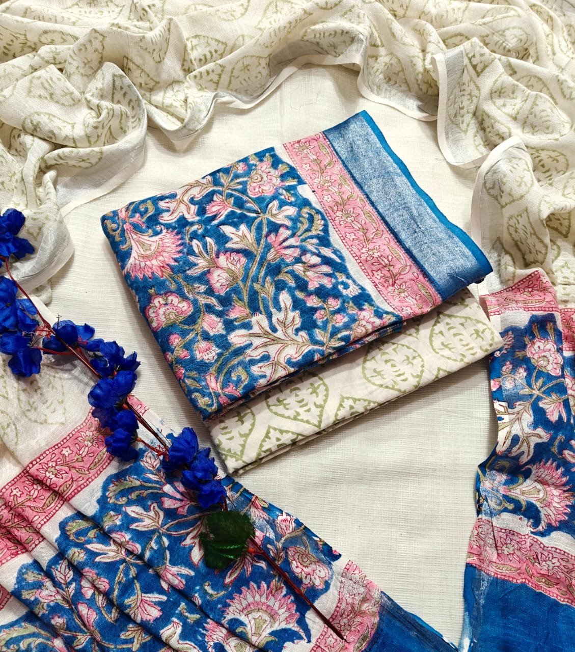 Cotton Linen Printed Suit
