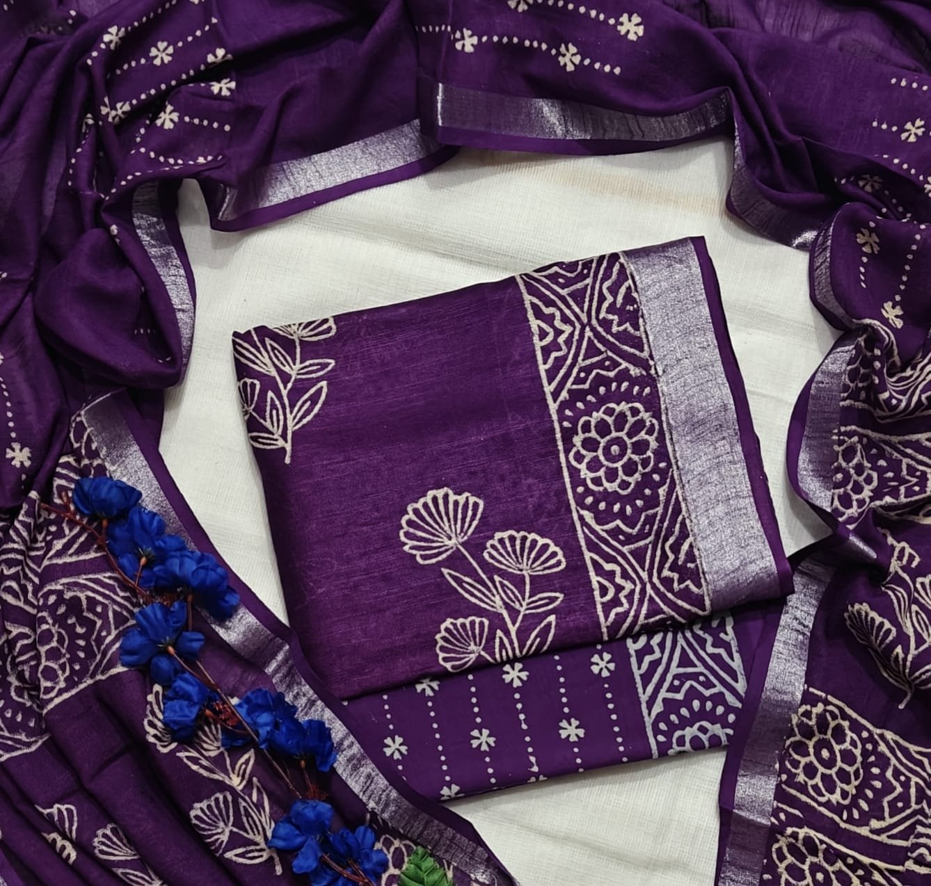 Cotton Linen Printed Suit