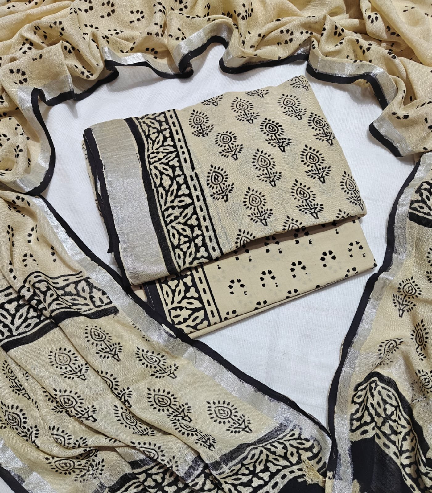 Cotton Linen Printed Suit