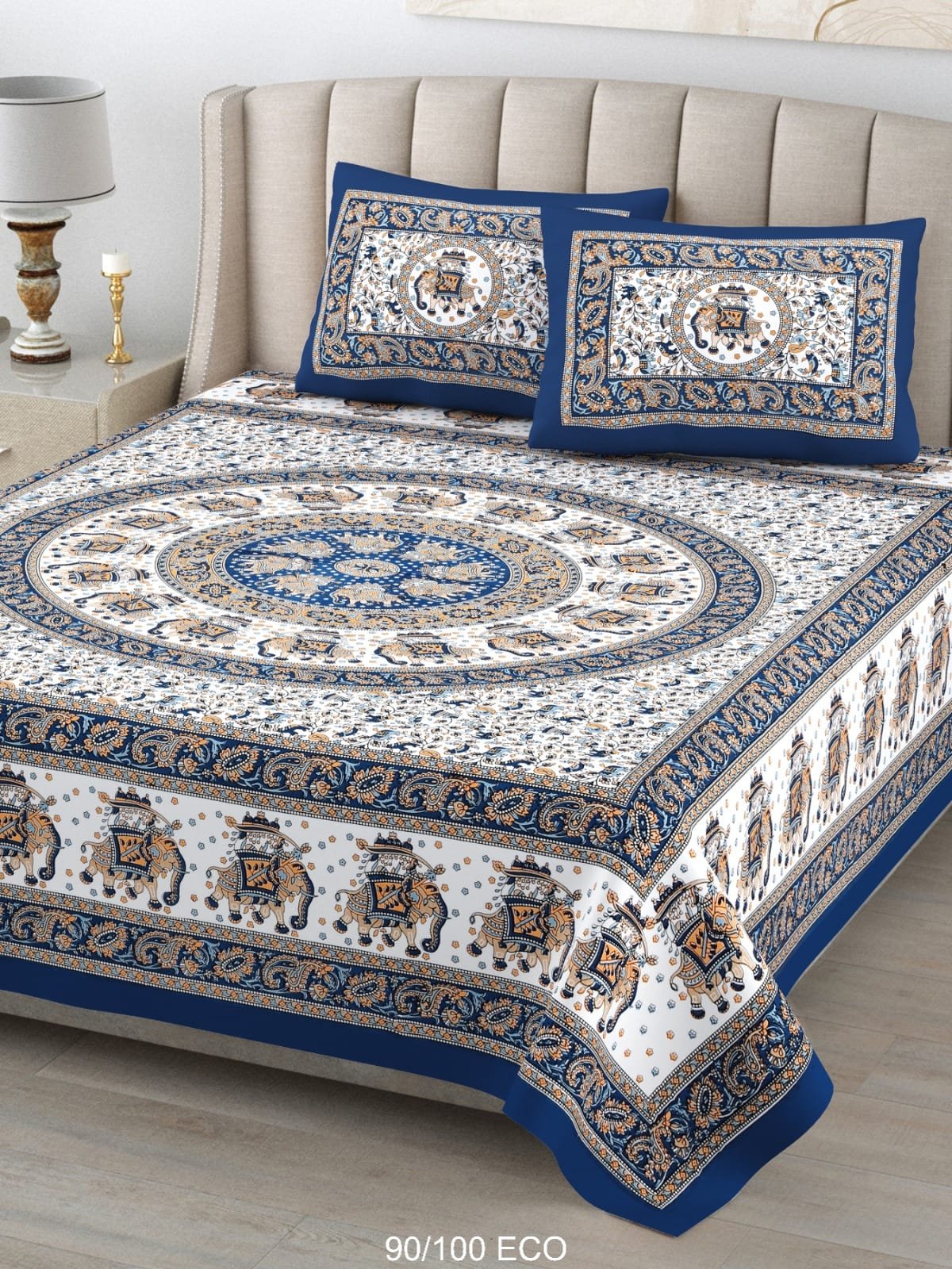 Cotton Viscose Printed Double Bedsheet