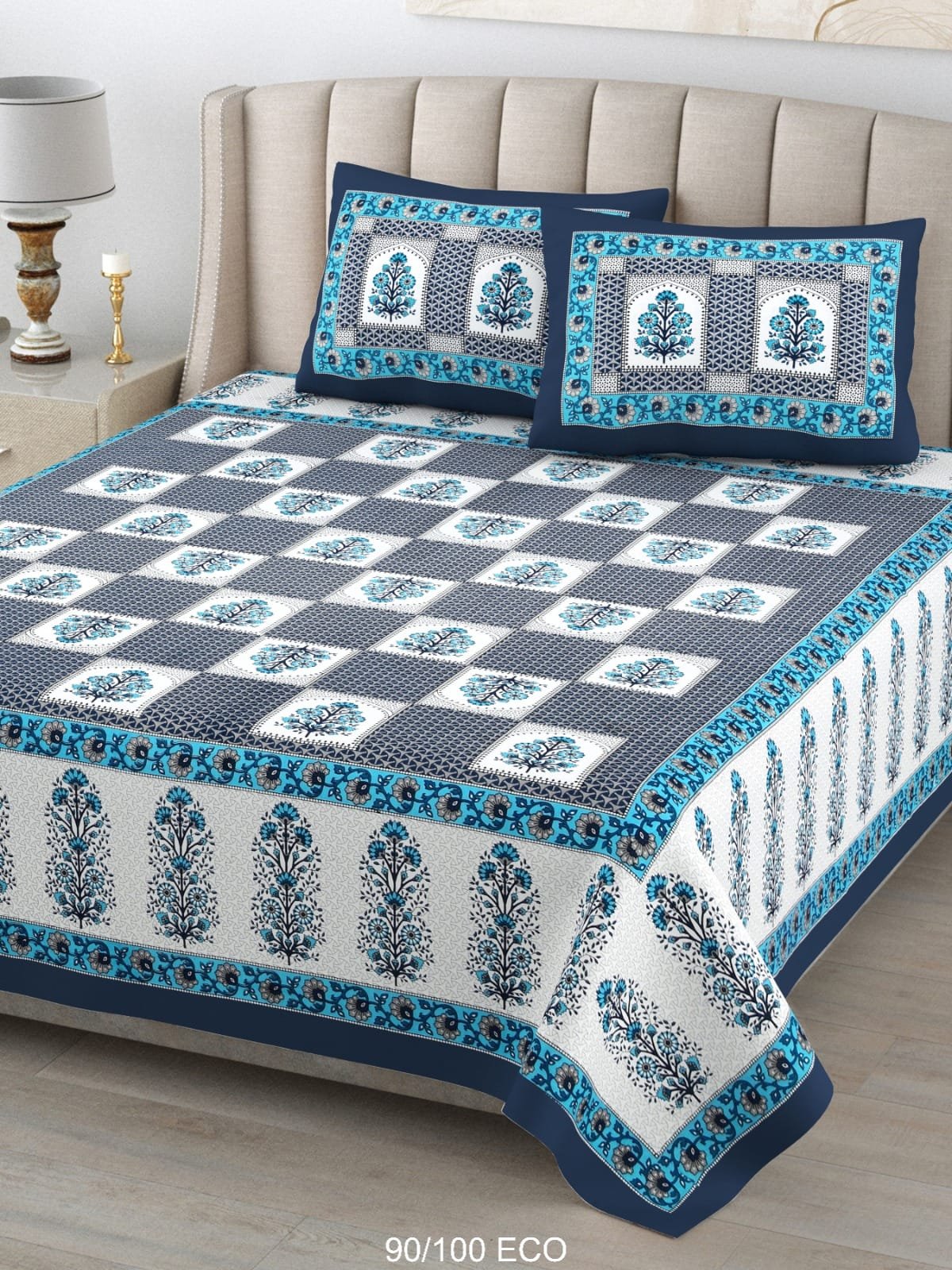 Cotton Viscose Printed Double Bedsheet