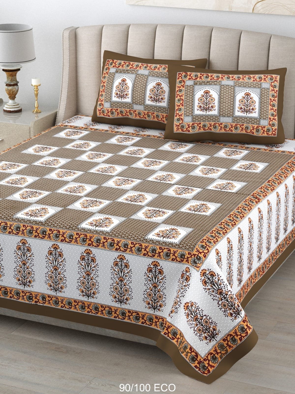 Cotton Viscose Printed Double Bedsheet