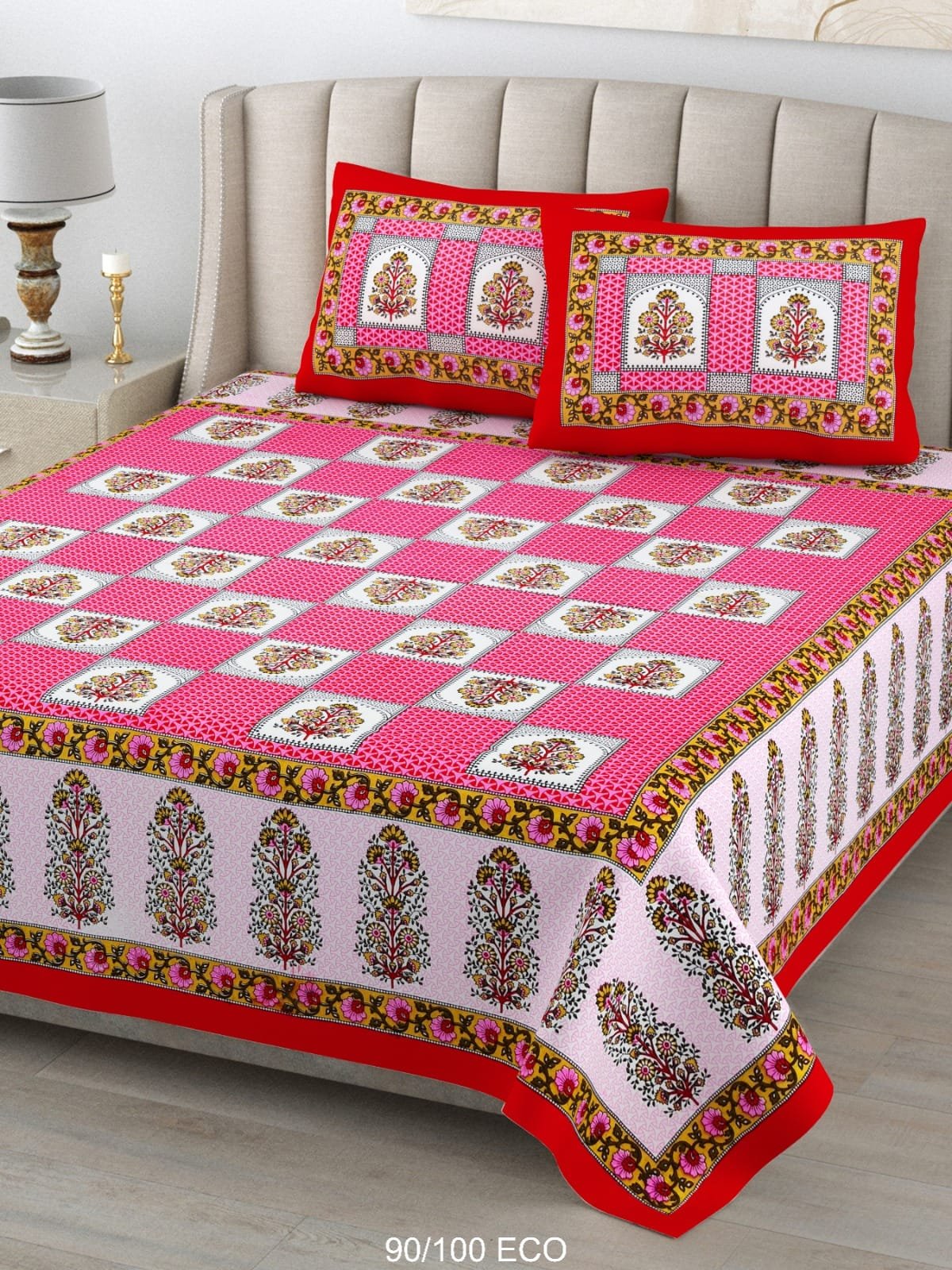 Cotton Viscose Printed Double Bedsheet