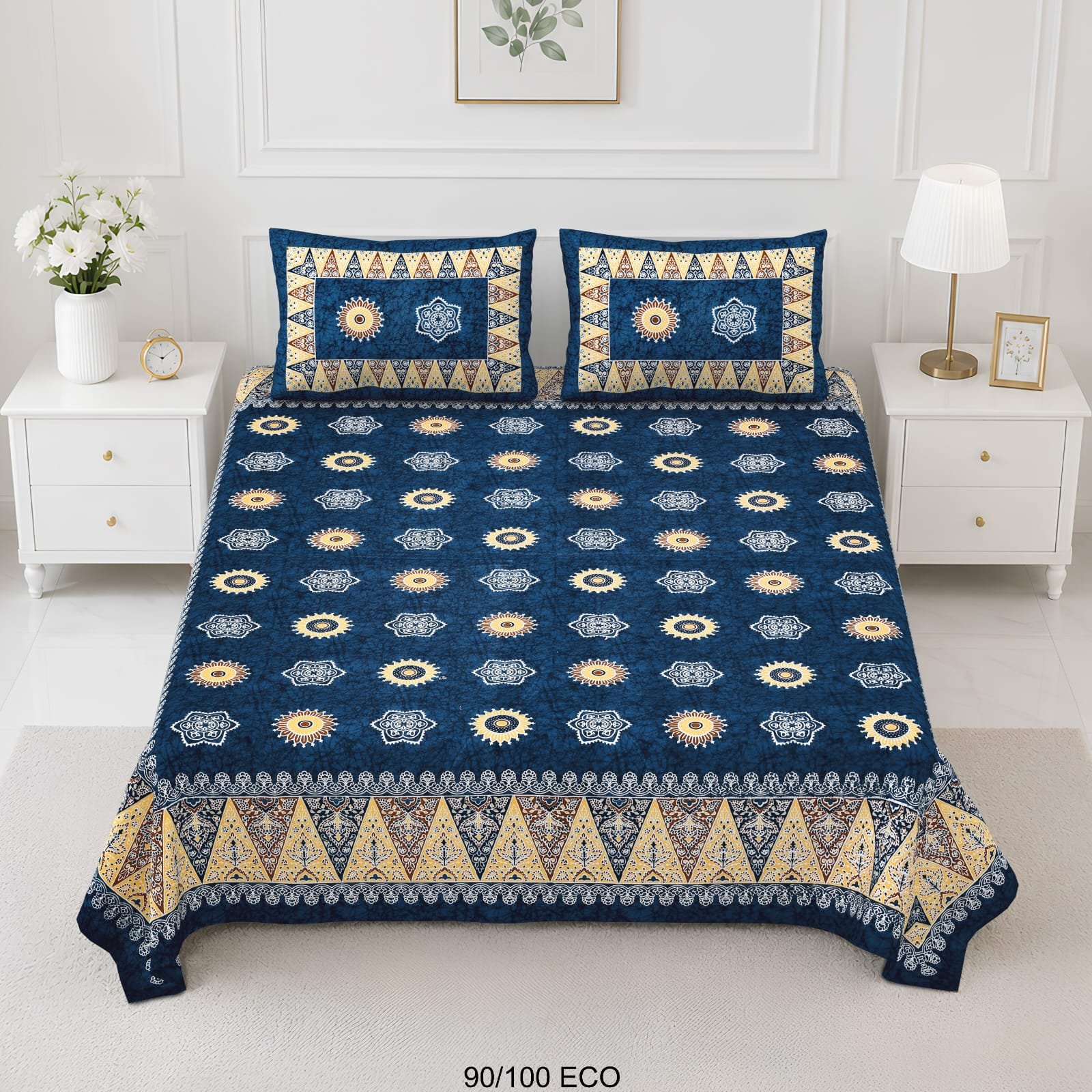 Cotton Viscose Printed Double Bedsheet