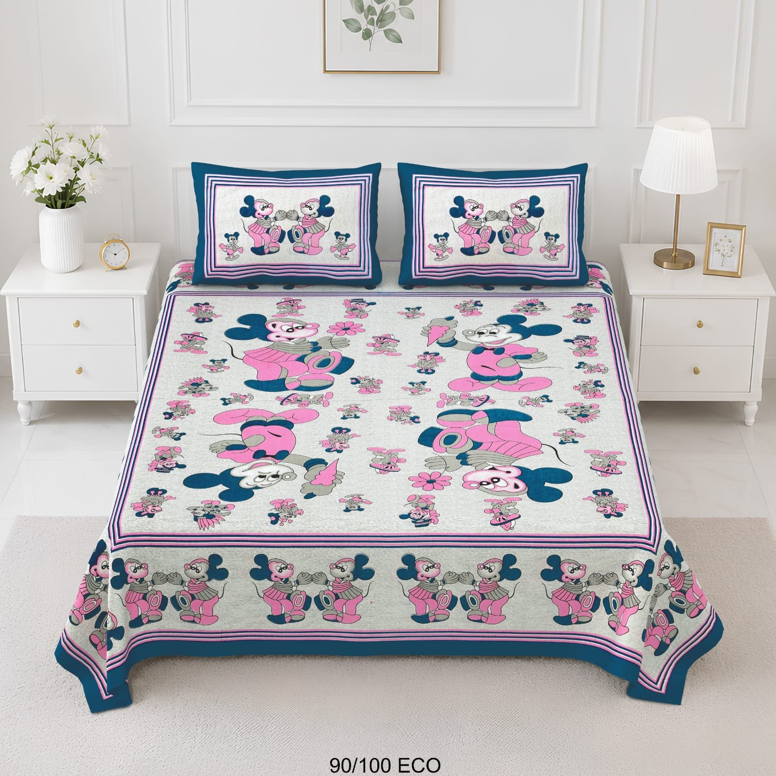 Cotton Viscose Printed Double Bedsheet