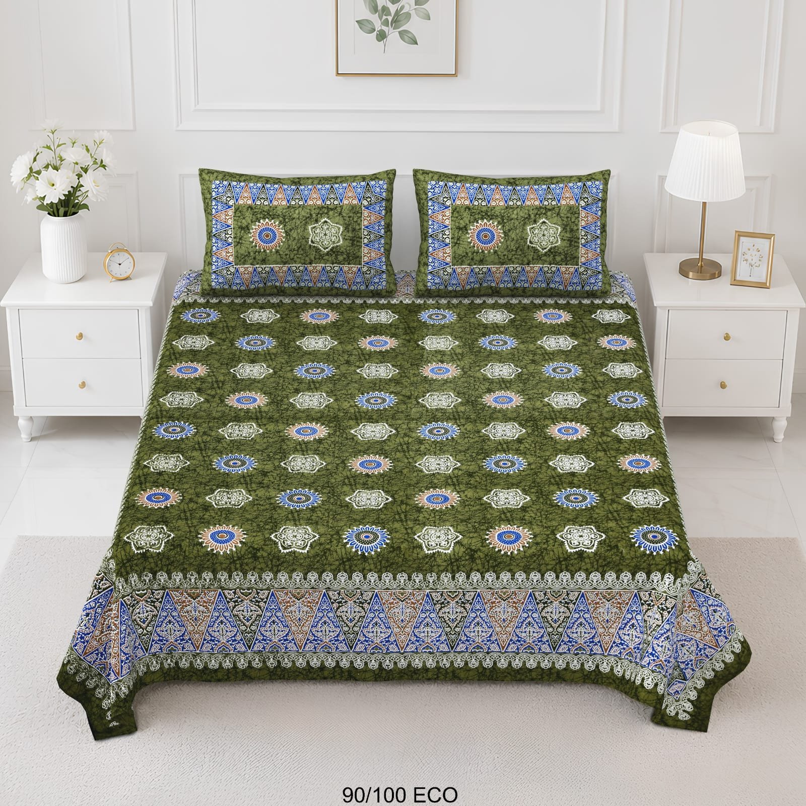 Cotton Viscose Printed Double Bedsheet