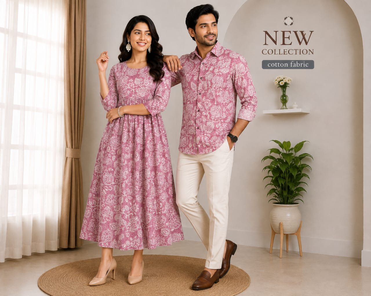 Cotton Printed Couple Combo Set