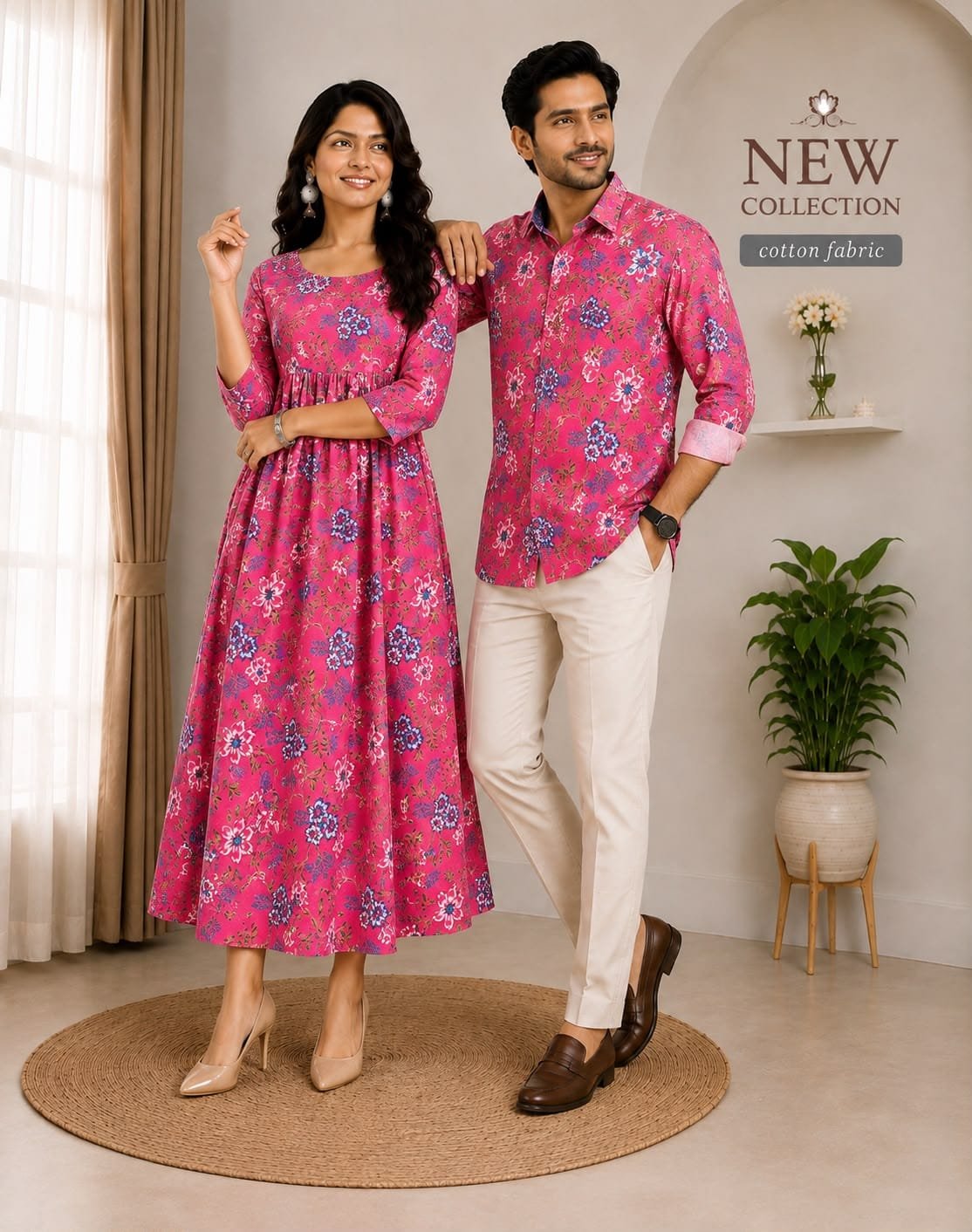 Cotton Printed Couple Combo Set