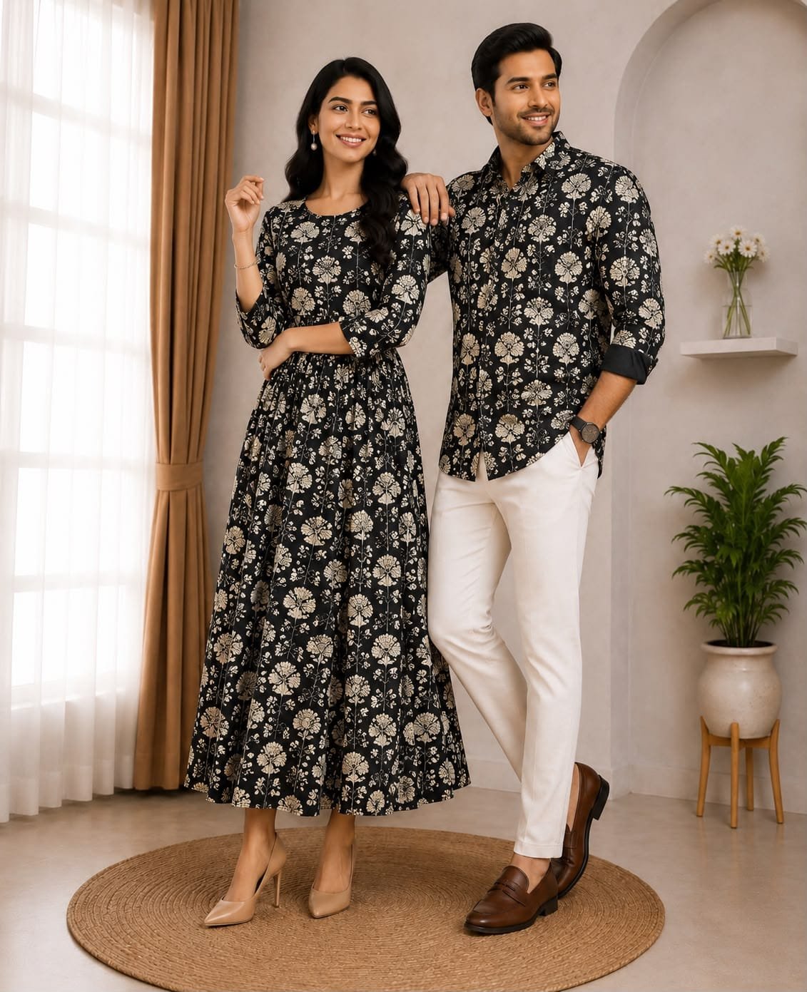 Cotton Printed Couple Combo Set
