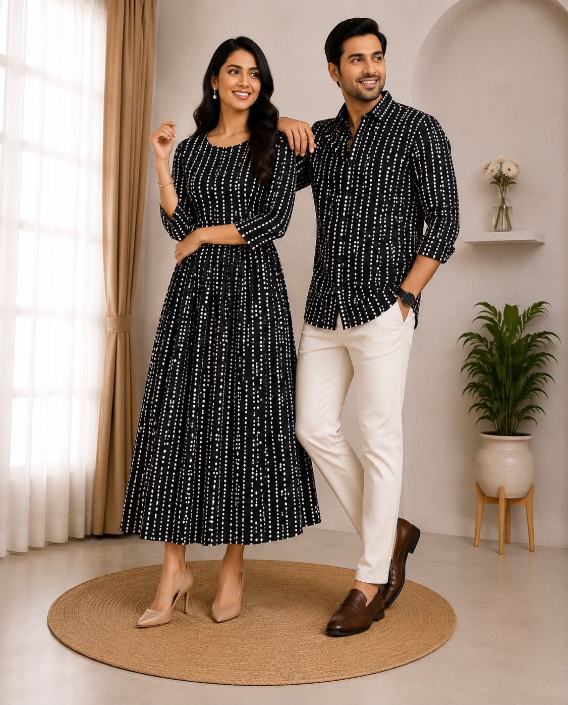 Cotton Printed Couple Combo Set