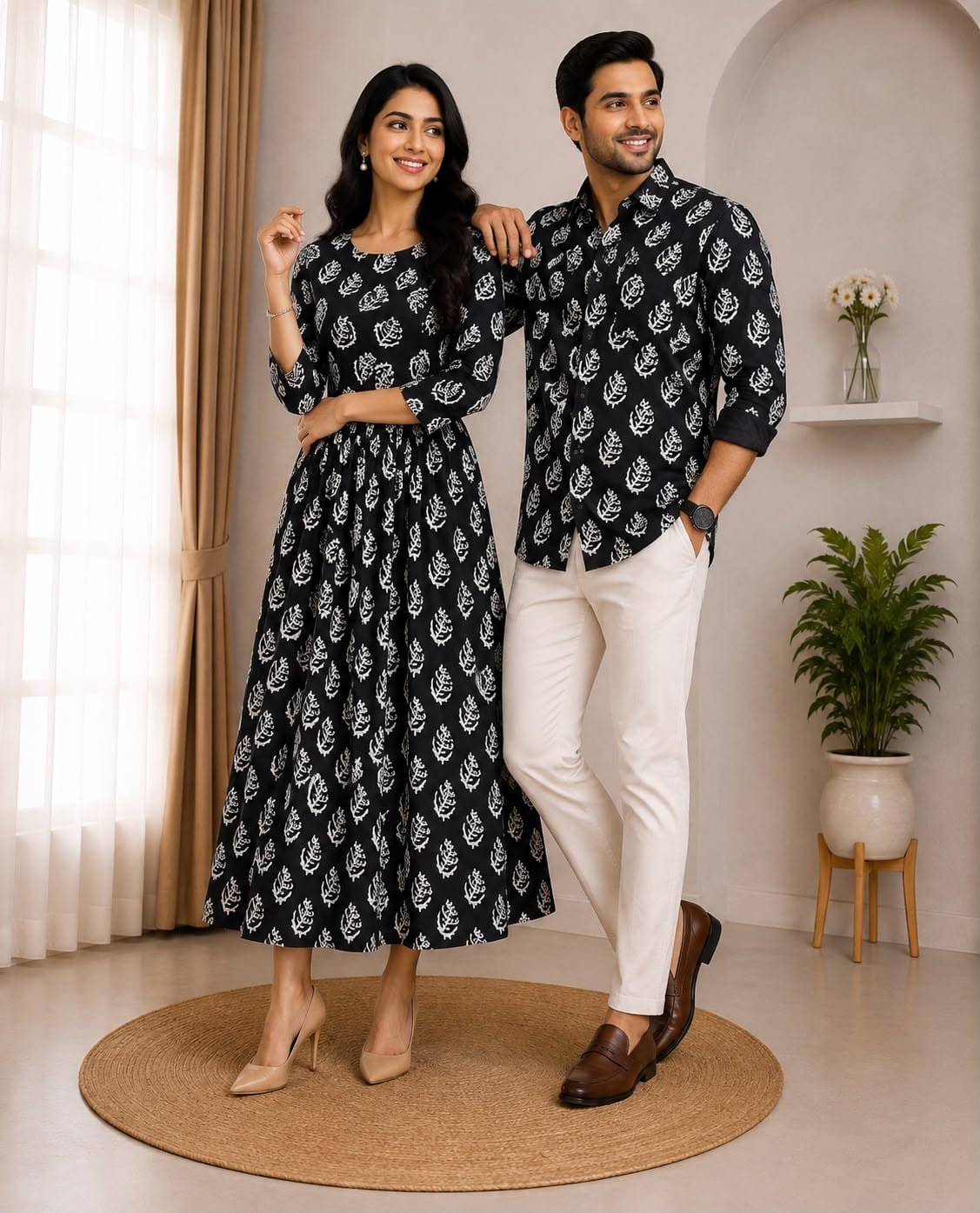 Cotton Printed Couple Combo Set