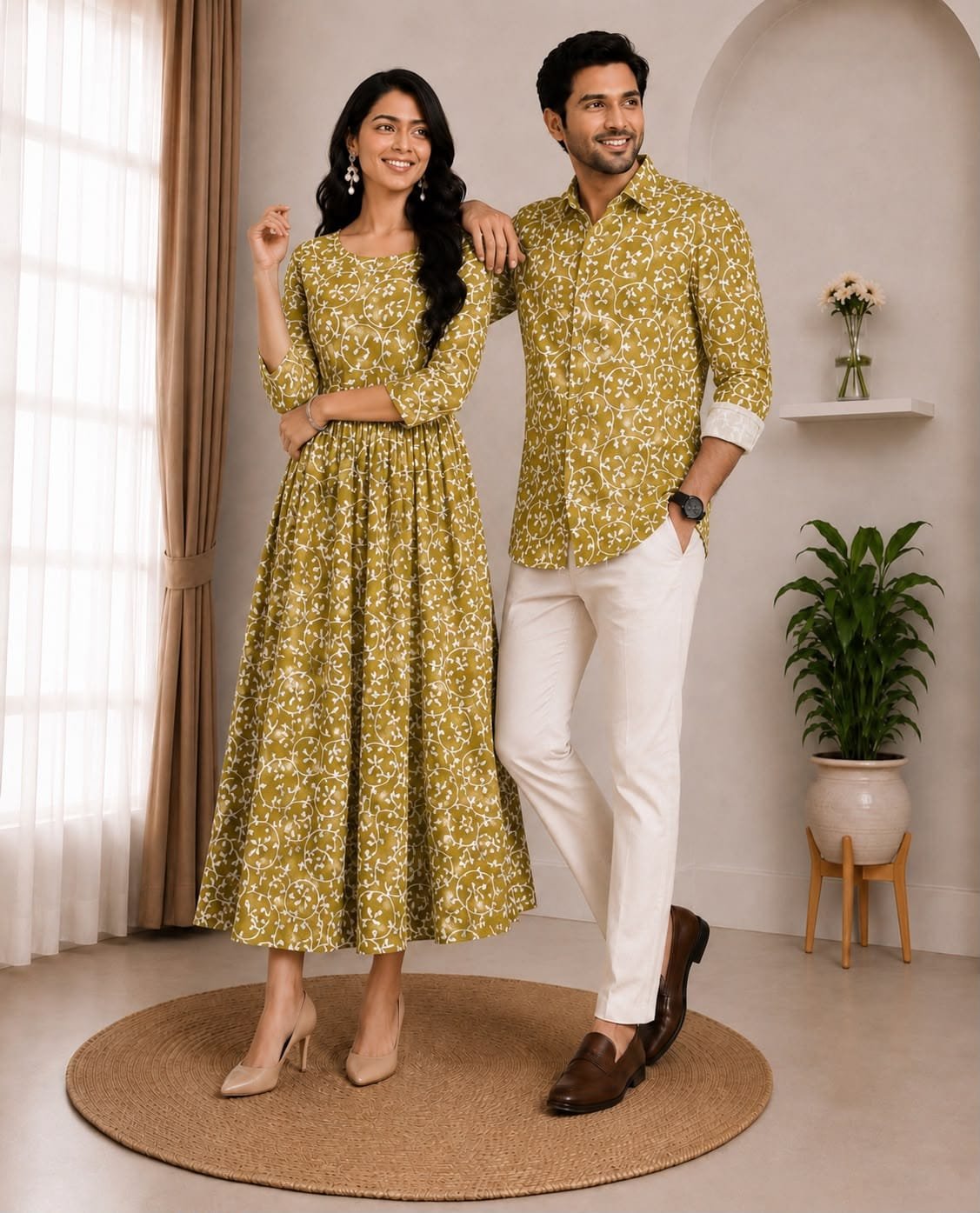 Cotton Printed Couple Combo Set