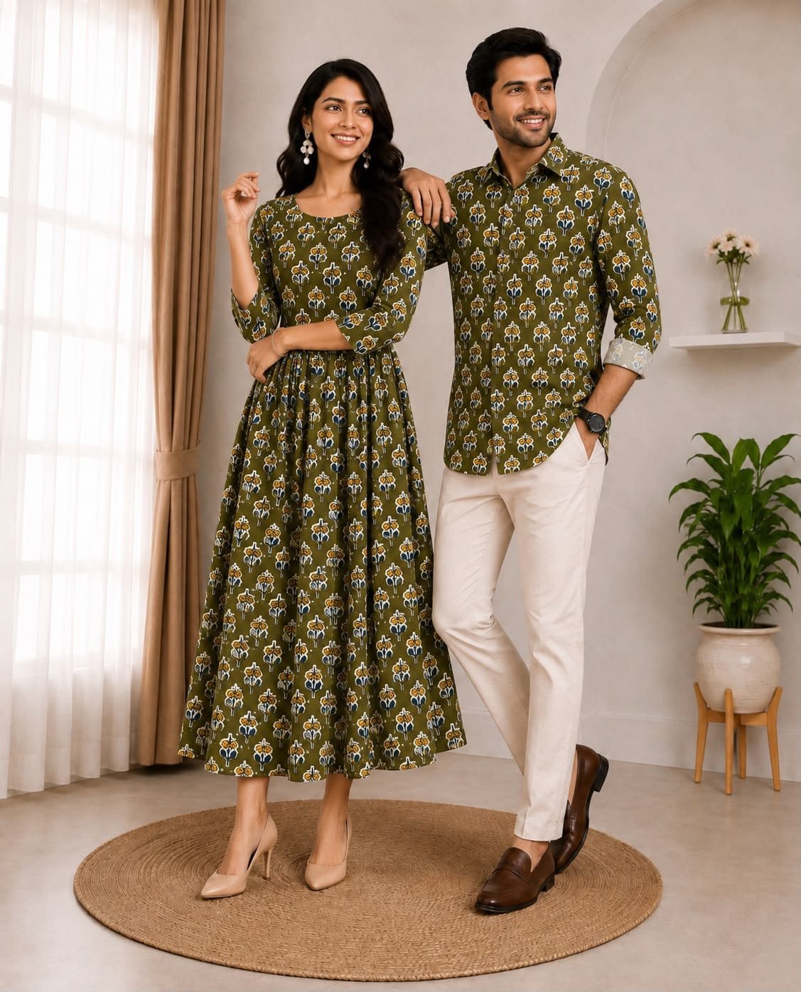 Cotton Printed Couple Combo Set