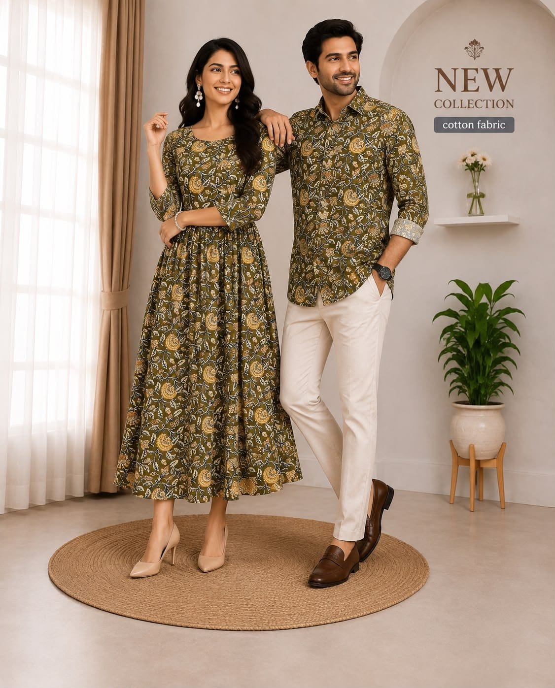 Cotton Printed Couple Combo Set