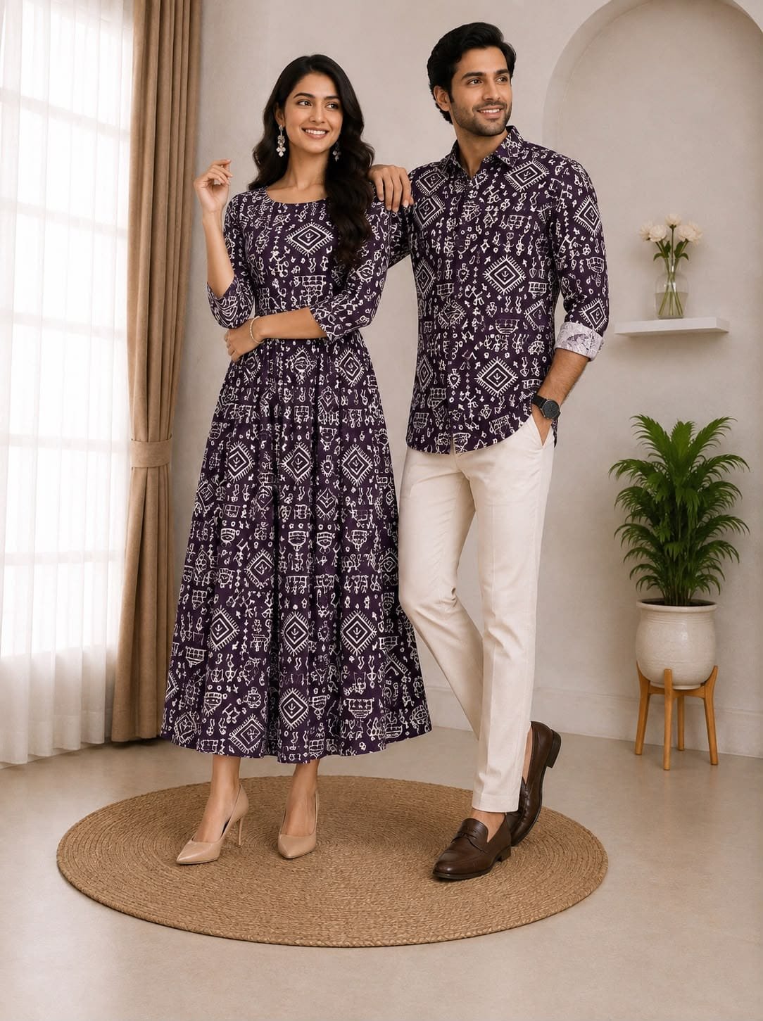 Cotton Printed Couple Combo Set