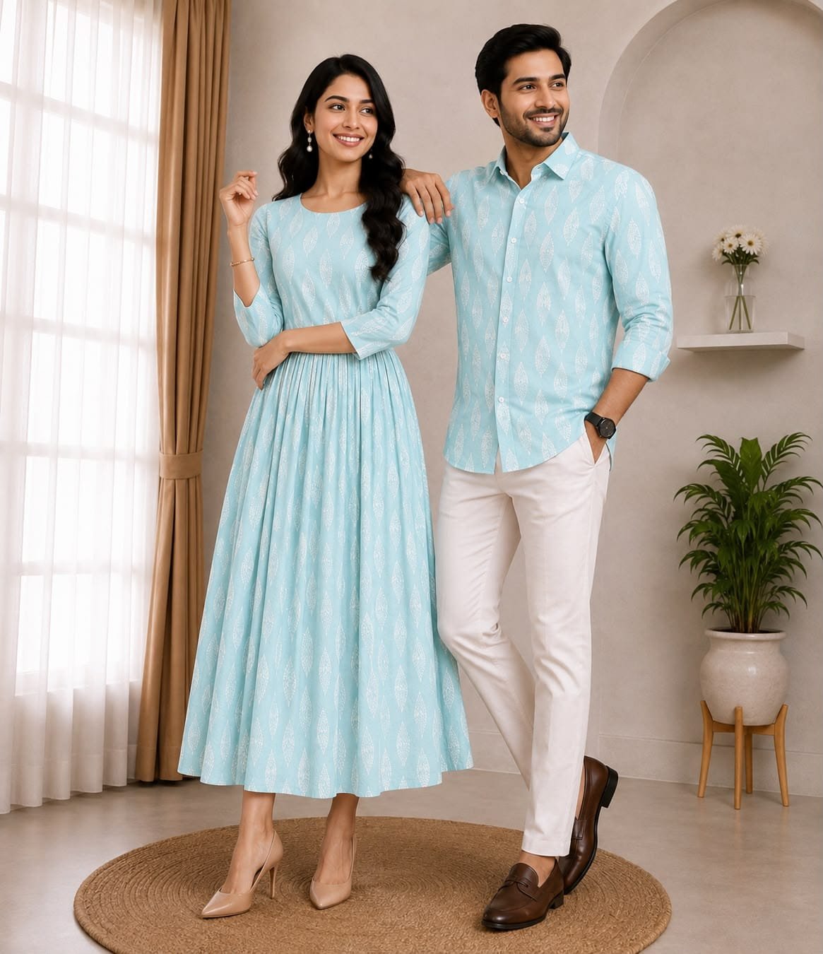 Cotton Printed Couple Combo Set