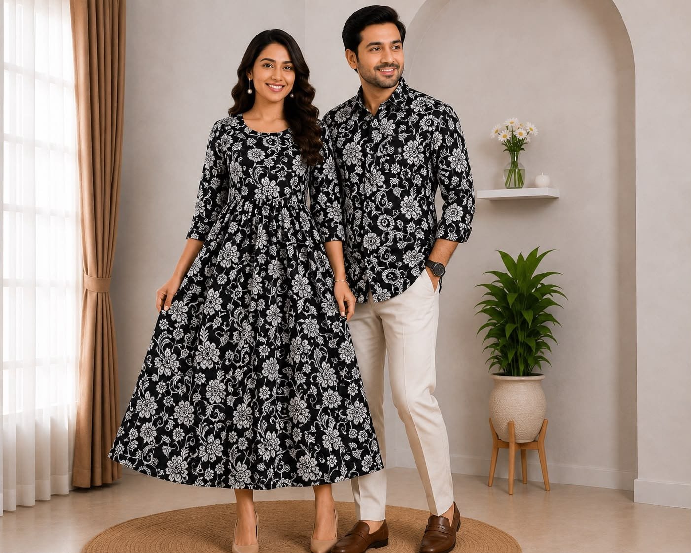 Cotton Printed Couple Combo Set