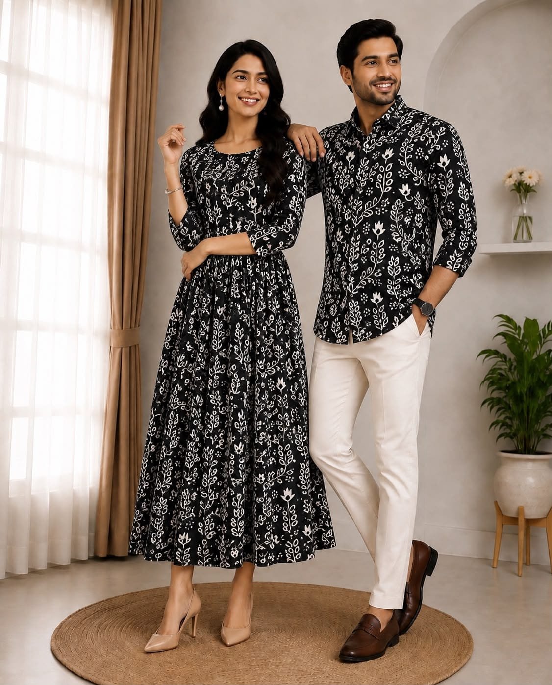 Cotton Printed Couple Combo Set