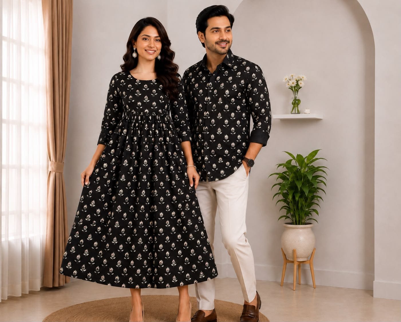 Cotton Printed Couple Combo Set