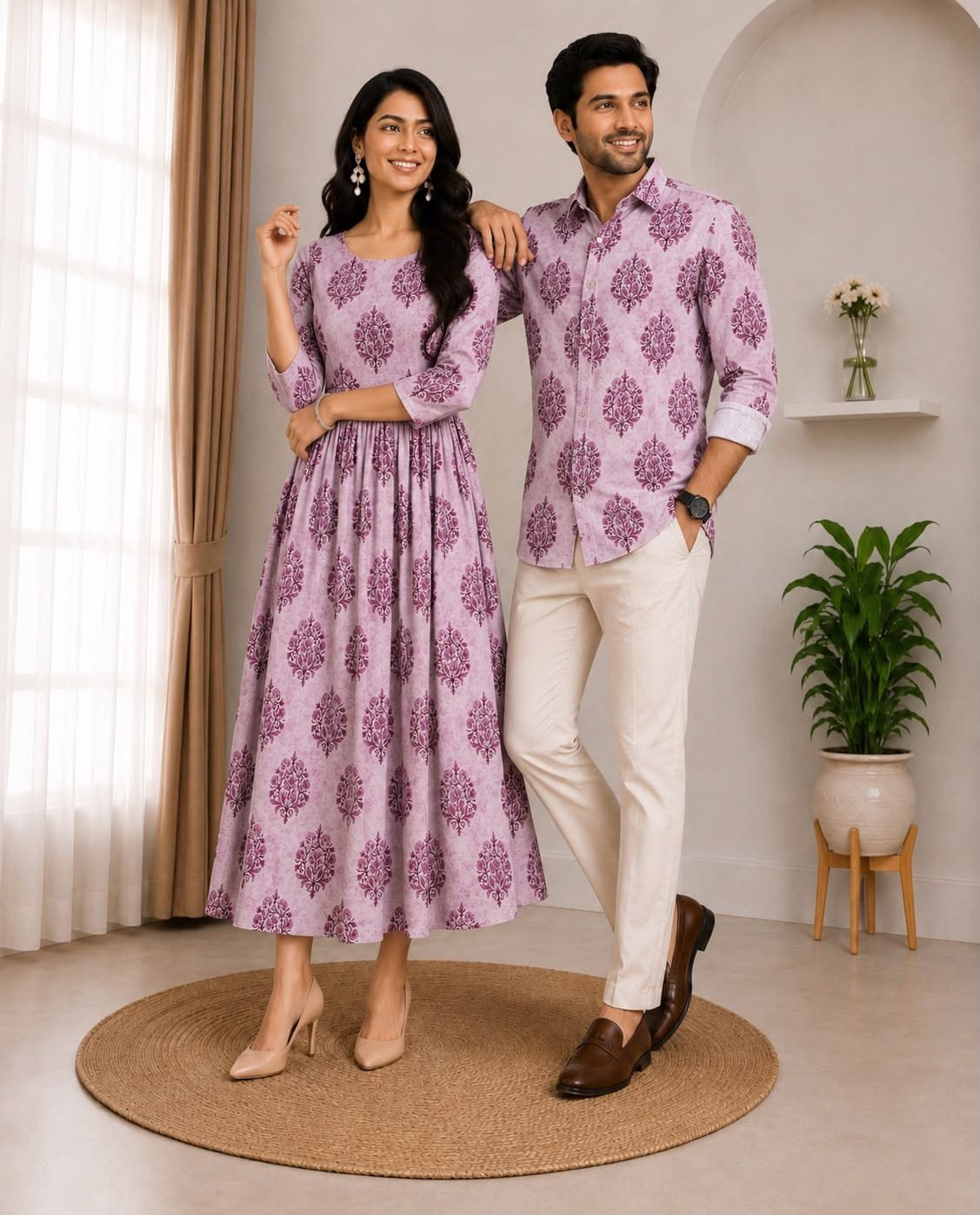 Cotton Printed Couple Combo Set