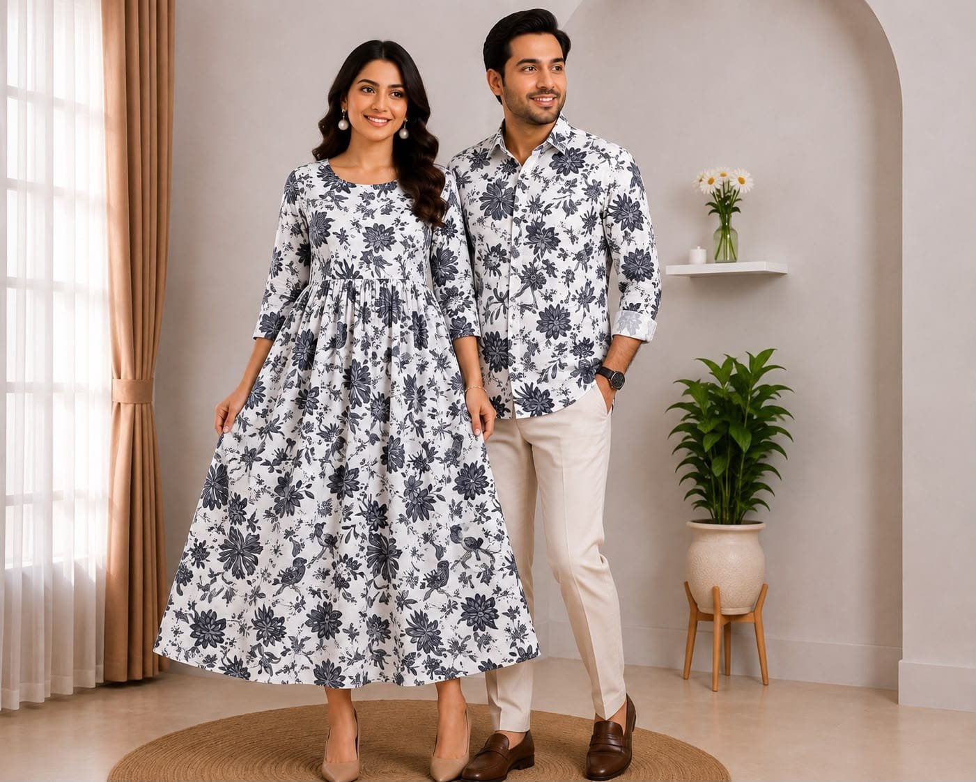 Cotton Printed Couple Combo Set