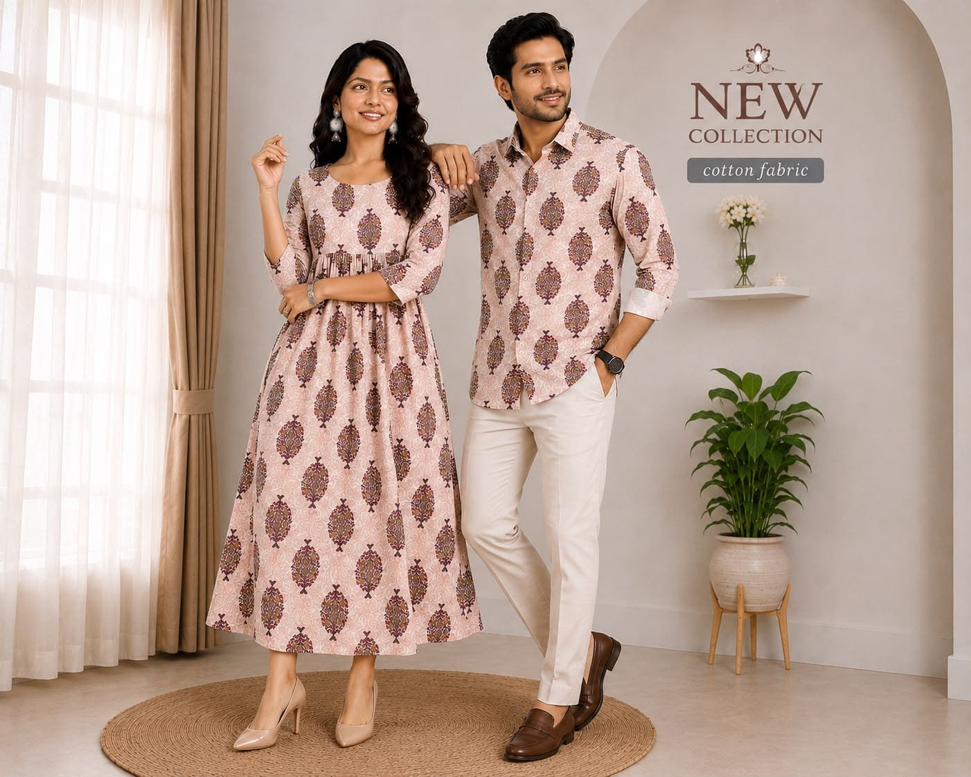 Cotton Printed Couple Combo Set