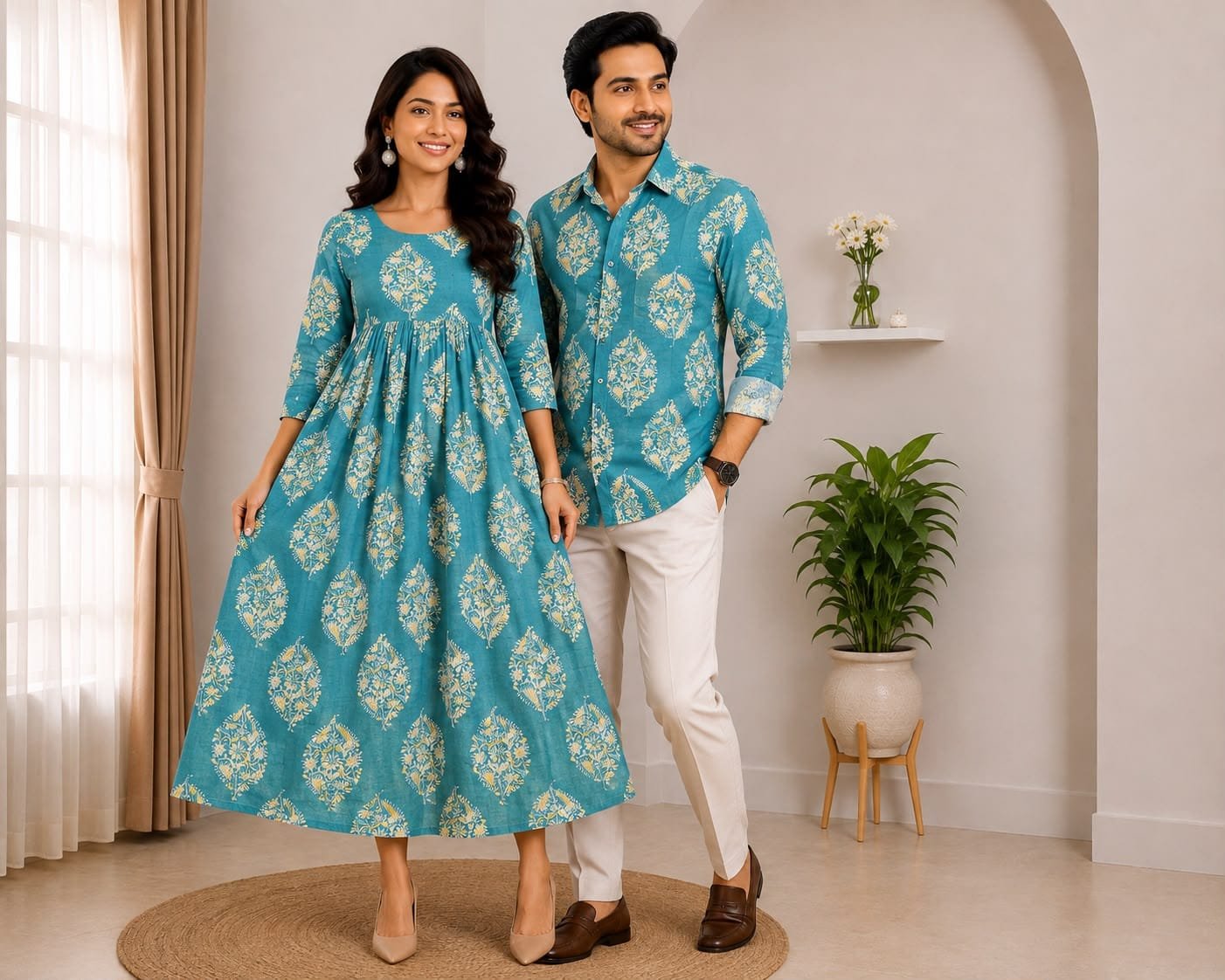 Cotton Printed Couple Combo Set