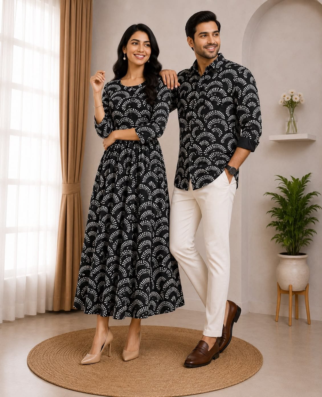 Cotton Printed Couple Combo Set