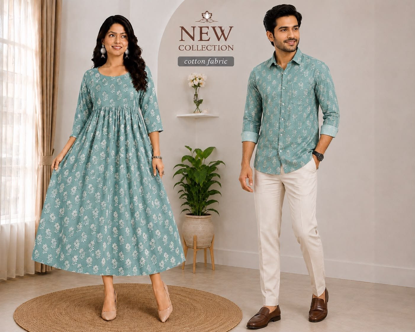 Cotton Printed Couple Combo Set
