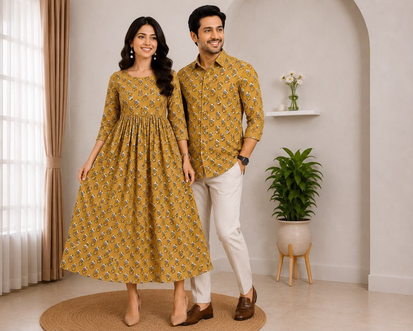 Cotton Printed Couple Combo Set