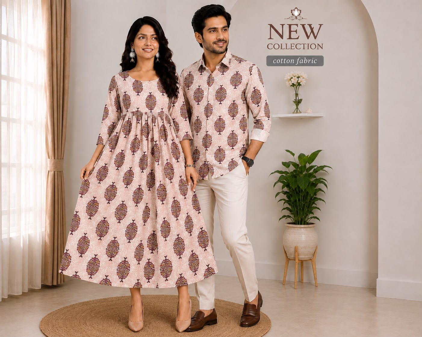 Cotton Printed Couple Combo Set