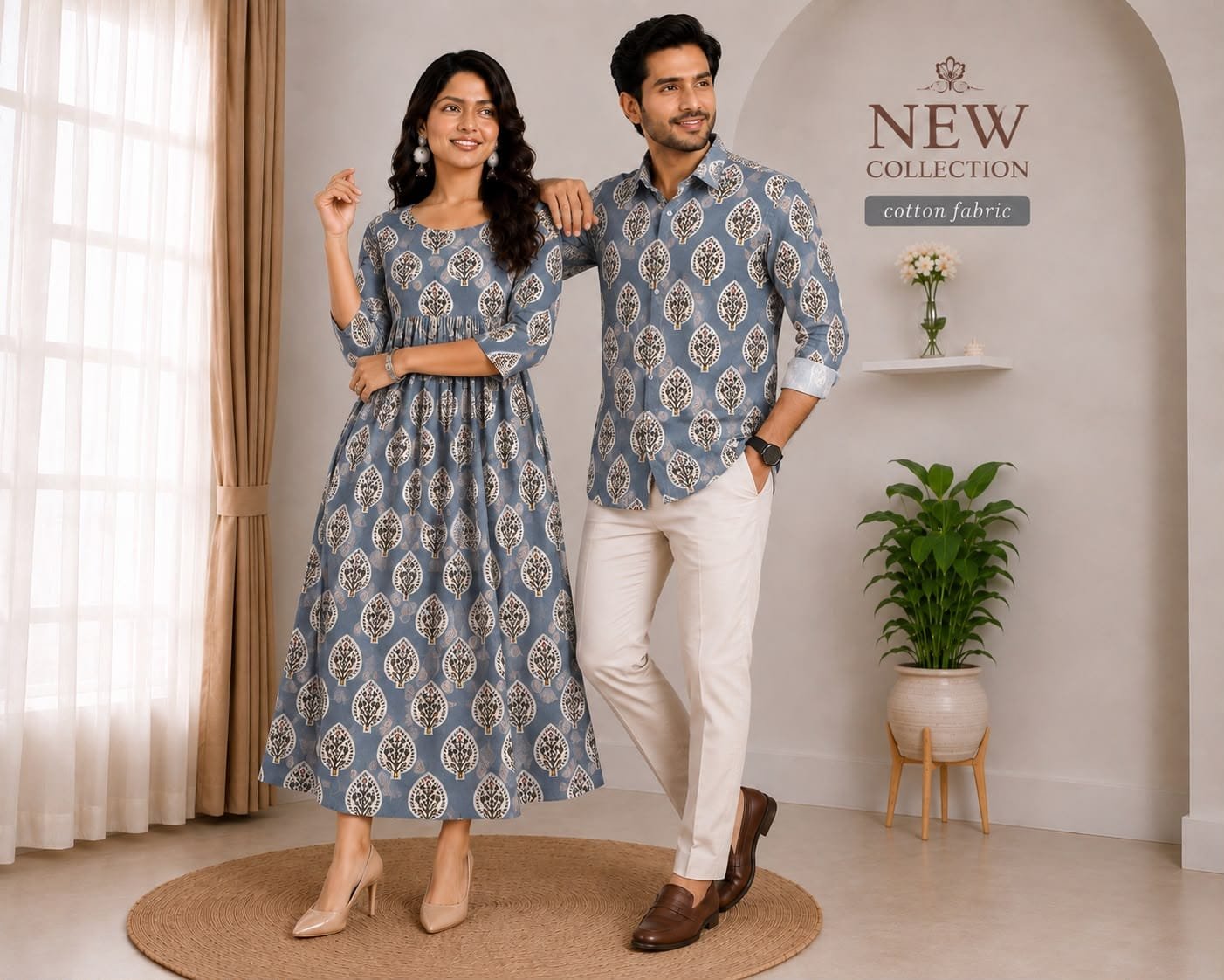 Cotton Printed Couple Combo Set