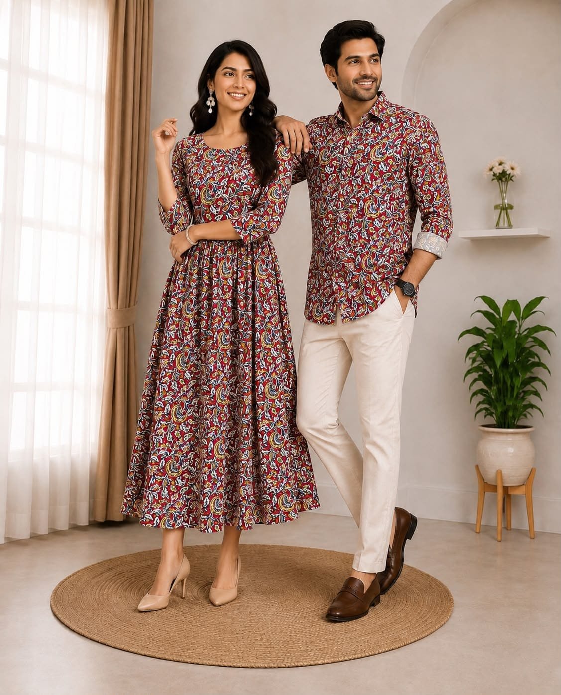 Cotton Printed Couple Combo Set