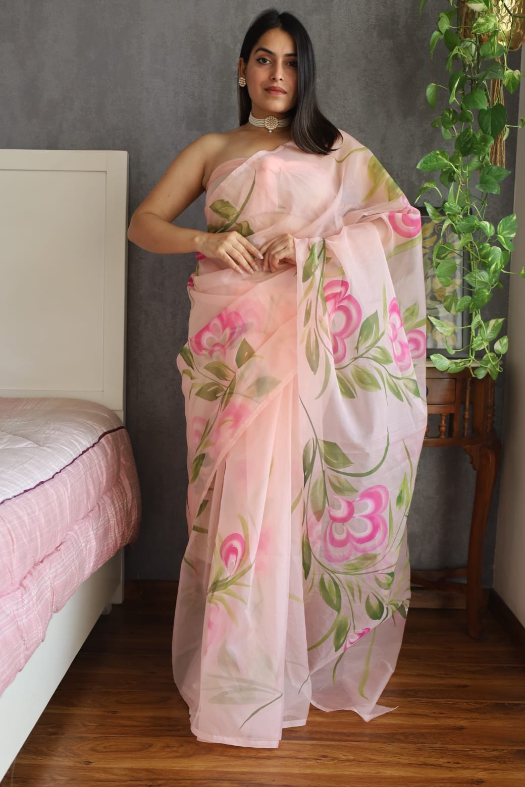 Organza Hand Painted Saree