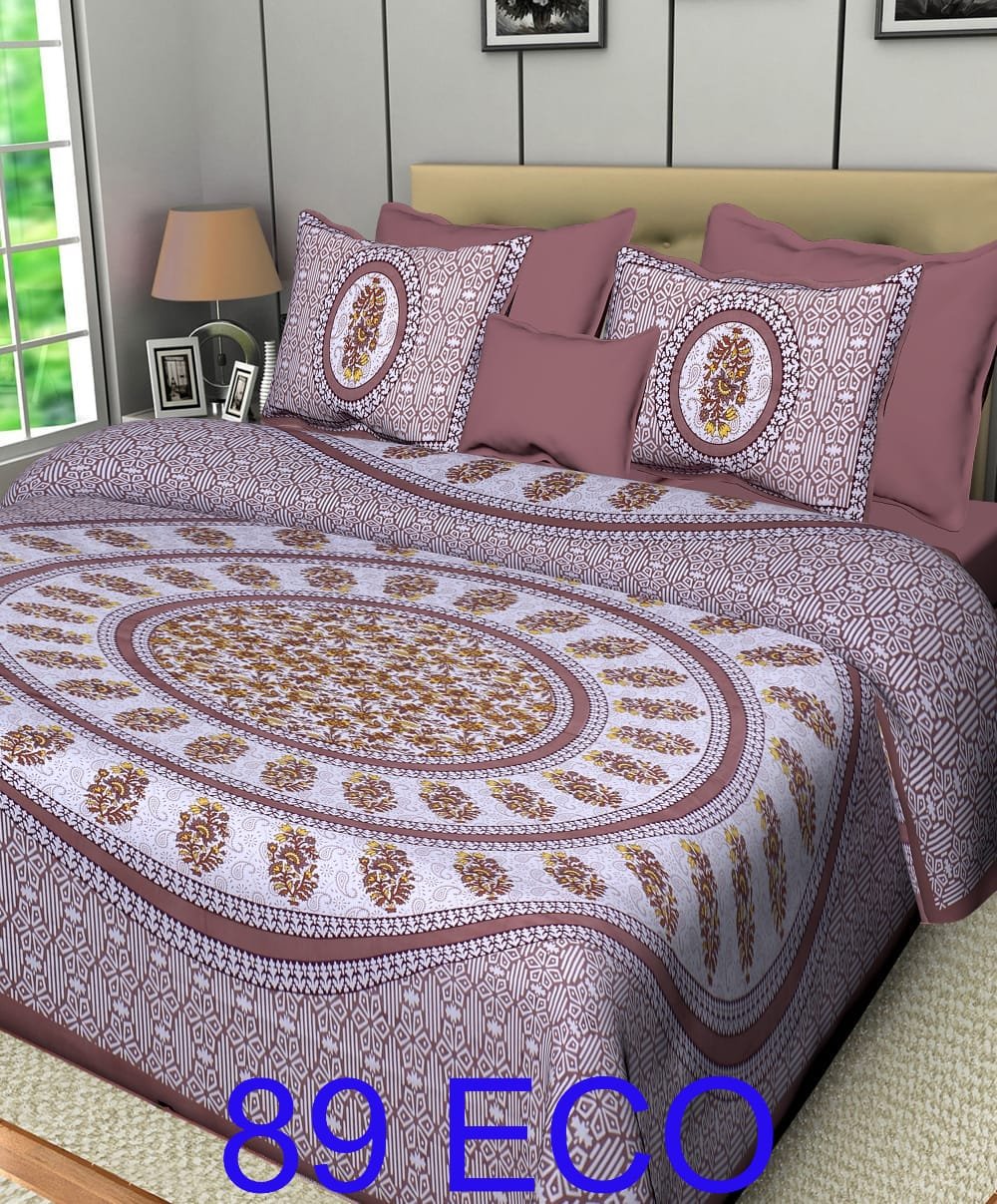 Cotton Viscose Printed Double Bedsheet