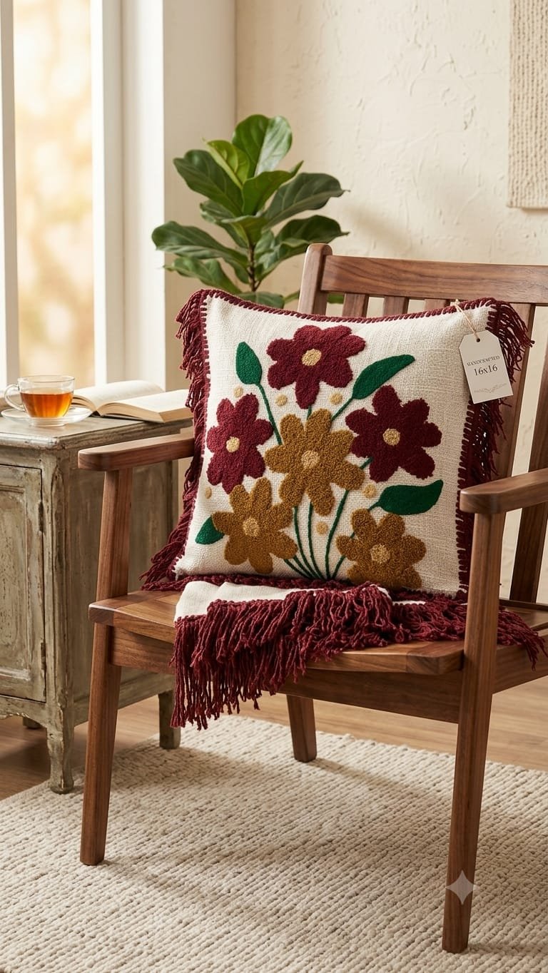 Cotton Embroidered Cushion Covers Set of 5
