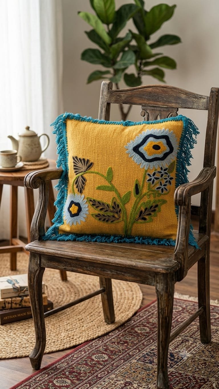 Cotton Embroidered Cushion Covers Set of 5