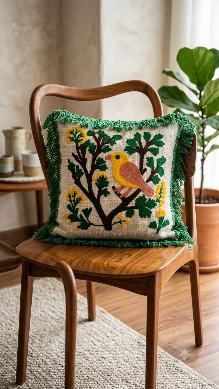 Cotton Embroidered Cushion Covers Set of 5