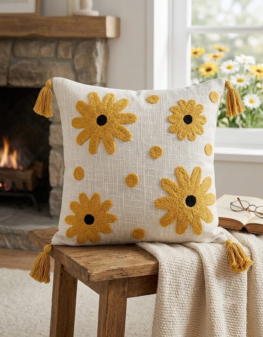 Cotton Embroidered cushion cover Set of 2