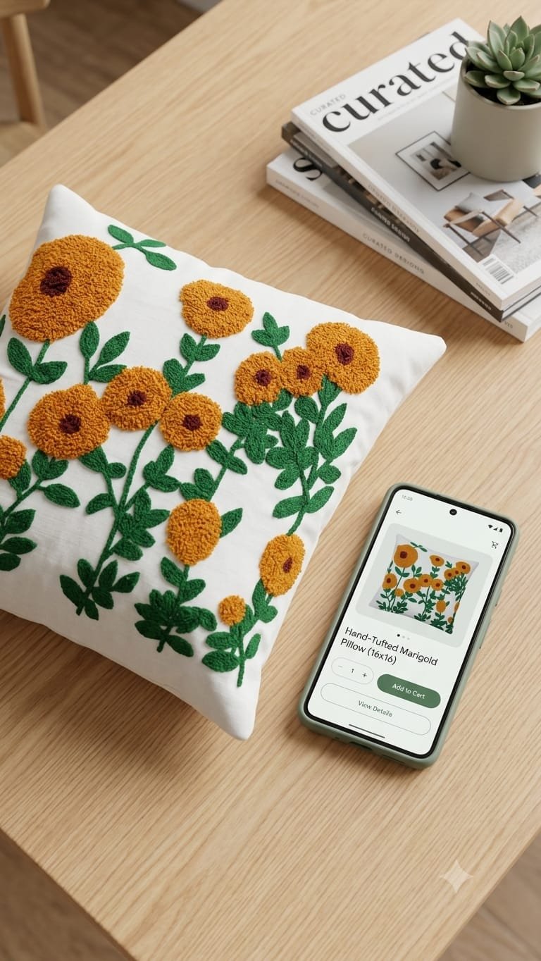 Cotton Embroidered cushion cover Set of 2