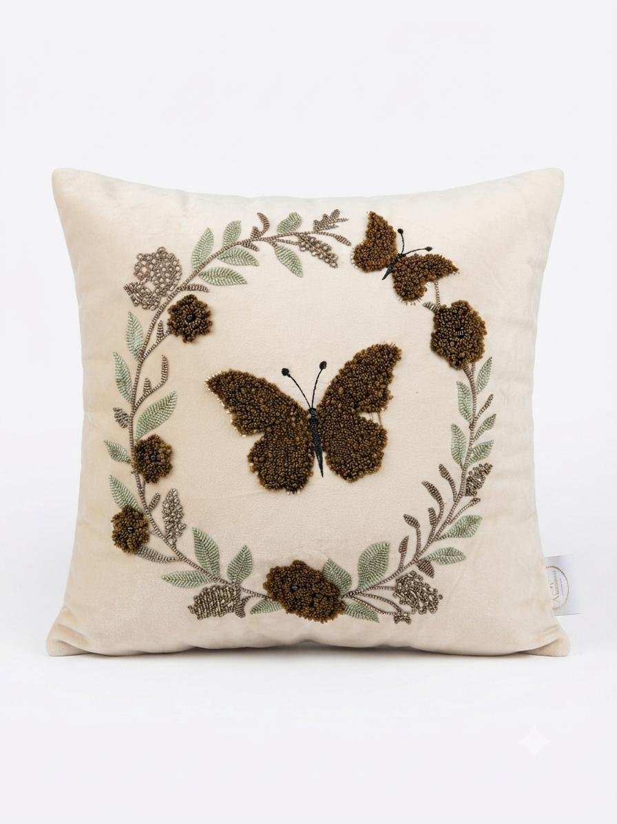 Velvet Embroidered Cushion Covers Set of 2
