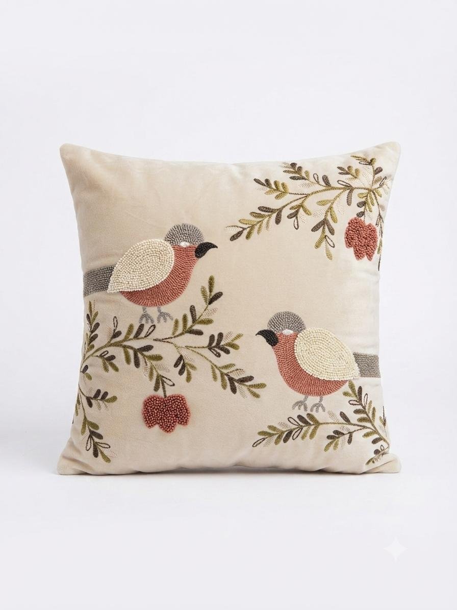 Velvet Embroidered Cushion Covers Set of 2