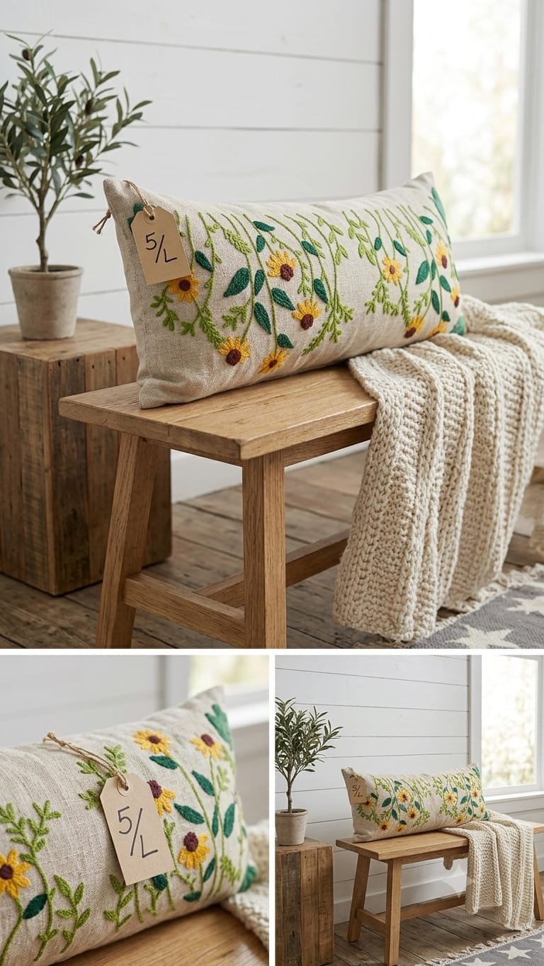 Cotton Embroidered Lumber with Filler