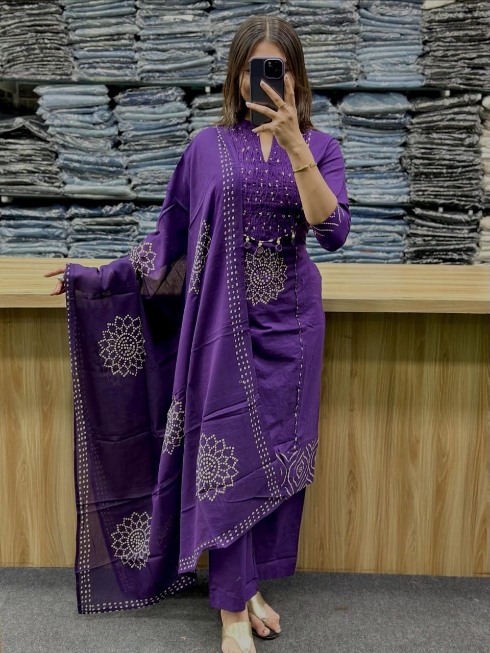 Cotton Embroidered Stitched Suit Set