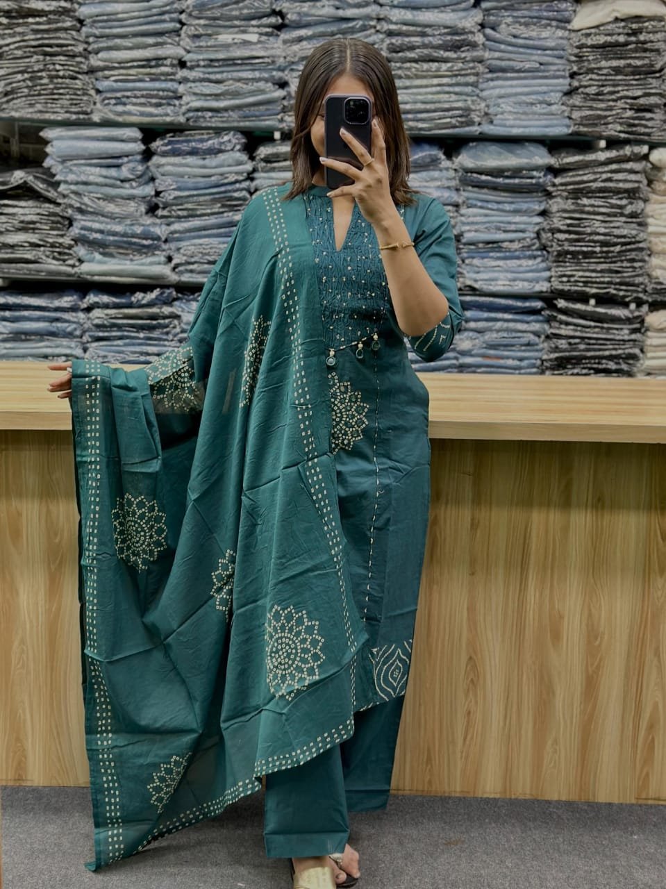 Cotton Embroidered Stitched Suit Set
