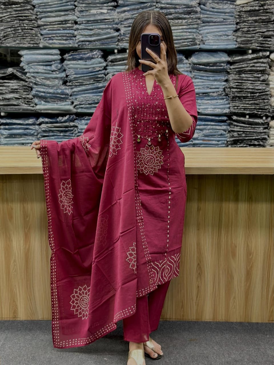 Cotton Embroidered Stitched Suit Set