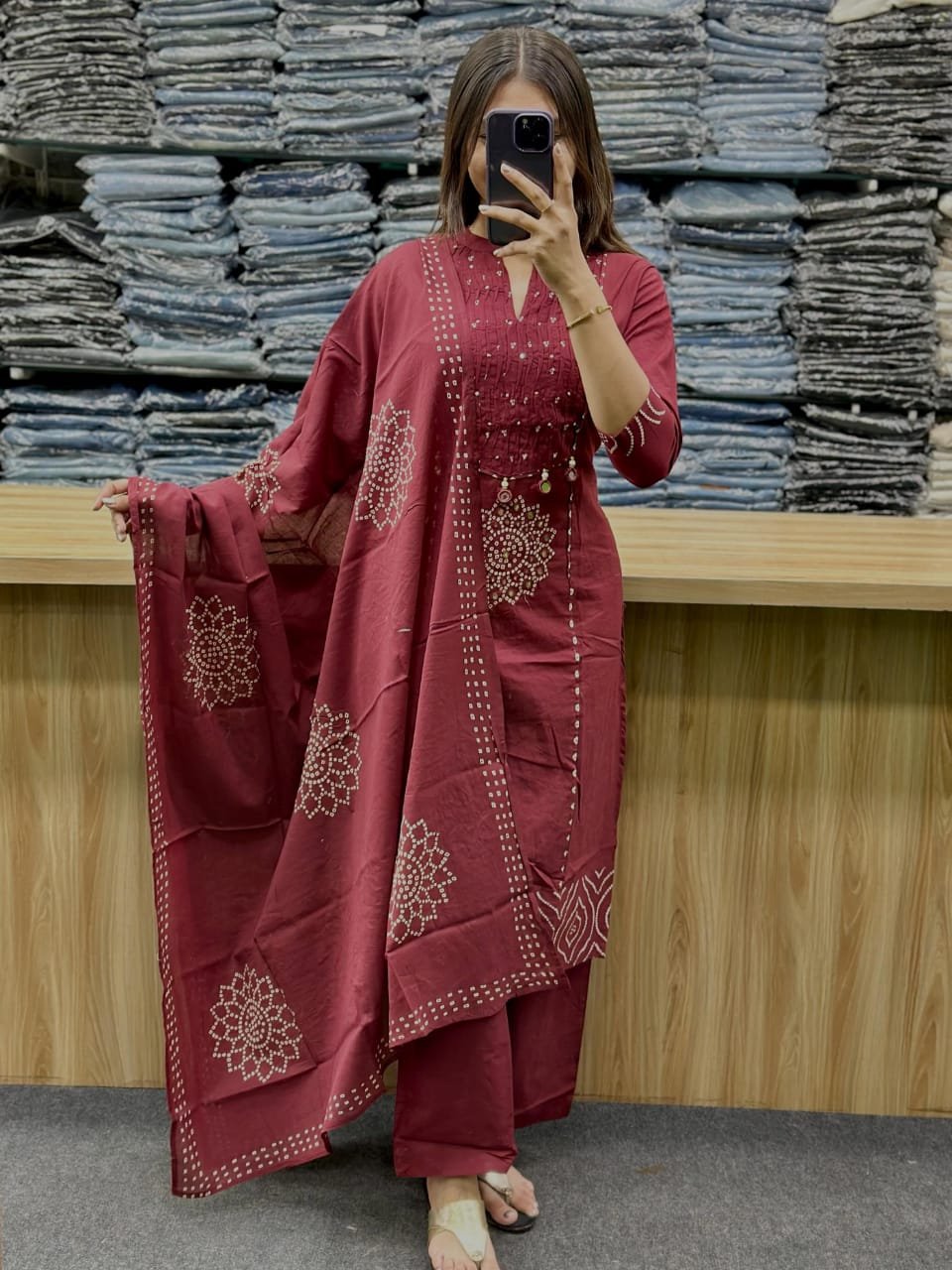 Cotton Embroidered Stitched Suit Set