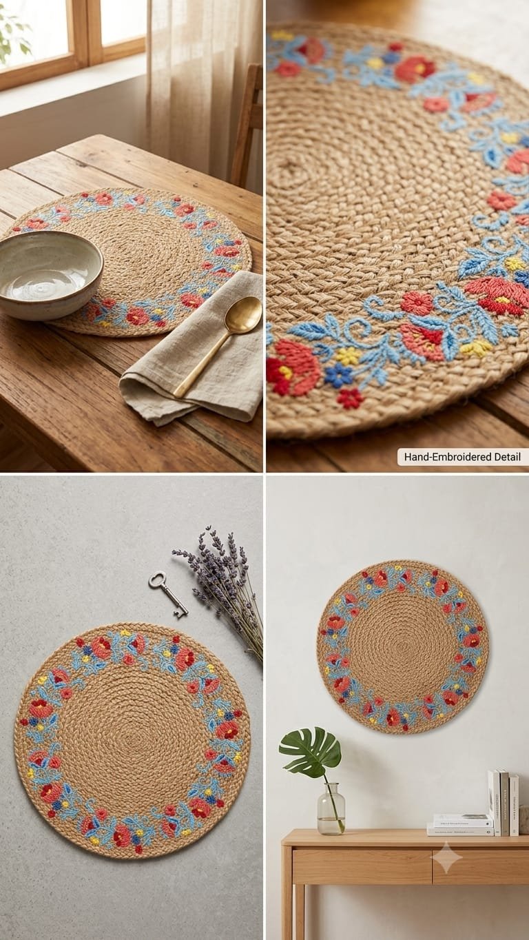 Cotton & Jute Hand Crafted Table Mat