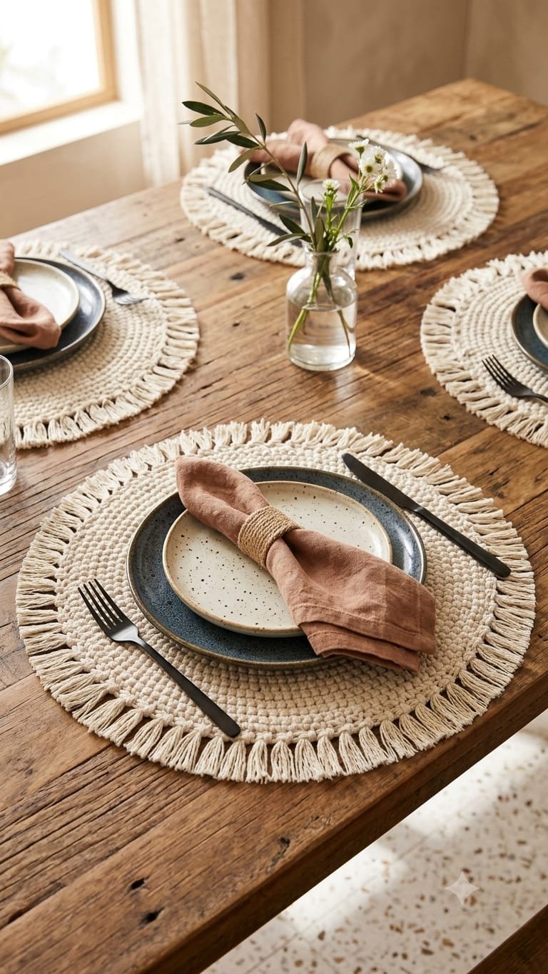 Cotton & Jute Hand Crafted Table Mat