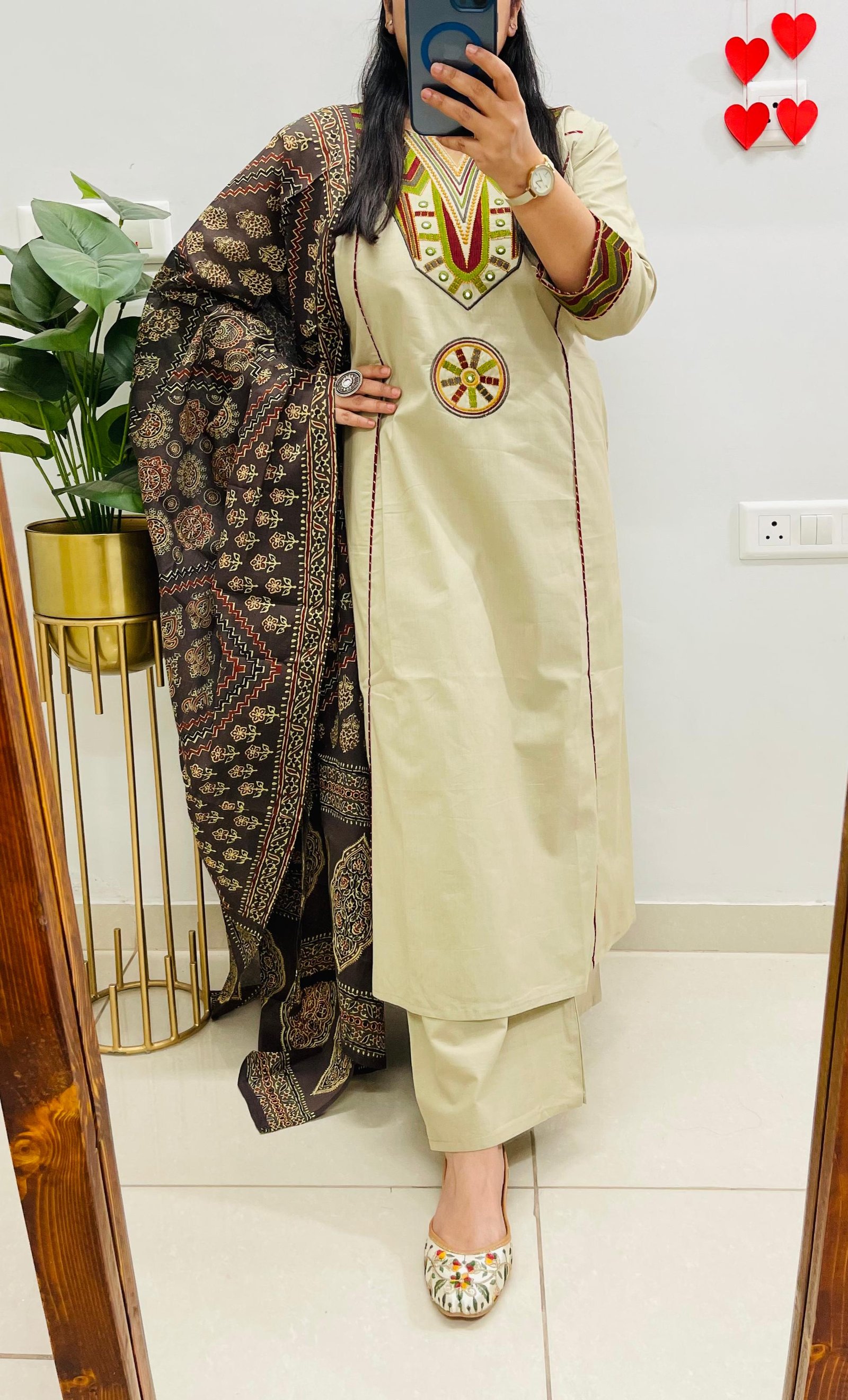 Cotton Embroidered Stitched Suit Set
